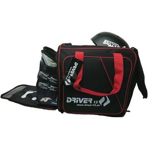 Driver13 ® skischoenrugzak met helmvak + skischoenrugzak met helmvak voor hard + snowboardboot + inliner + bootbag tas zwart-rood