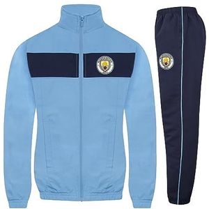 Manchester City Jongens Trainingspak Jas & Broek Set Kids OFFICIEEL Voetbalcadeau, Donkerblauw, 8-9 jaar