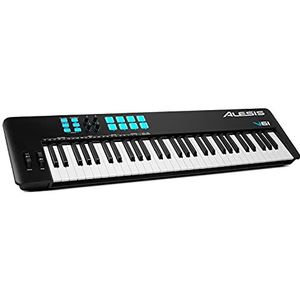 Alesis V61 MKII – USB MIDI Keyboard Controller met 61 aanslaggevoelige toetsen, 8 full-level pads, arpeggiator, pitch/mod-wielen, nootherhaling en softwaresuite