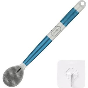 Siliconen toiletborstel wasmiddel navulbare toiletpot reiniger borstel met haak voor diepe reiniging badkamer accessoires (kleur: 1 stuk blauw)