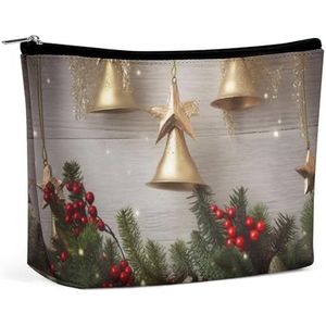 NKJJSTES Grote Capaciteit Cosmetische Tas Waterdichte Cosmetische Organizer Klassieke Film Clapboard Zwarte Cosmetische Accessoires Organizer voor Vrouwen/meisje, Kerstboom en klokken, Eén maat