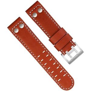 dayeer Voor Hamilton Aviation H77616533 H77616533 Horlogeband Lederen Jazz Veld Mannen Horlogeband (Color : Red Brown Silver, Size : 20mm)