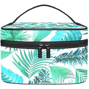 leafPattern mooie make-up organizer tas, reismake-up tas organizer case draagbare cosmetische tas voor vrouwen en meisjes toiletartikelen, Meerkleurig, 22.5x15x13.8cm/8.9x5.9x5.4in