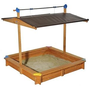 GASPO 310016 - houten zandbak Mickey 140 x 140 cm met verlaagbaar dak/krukdak