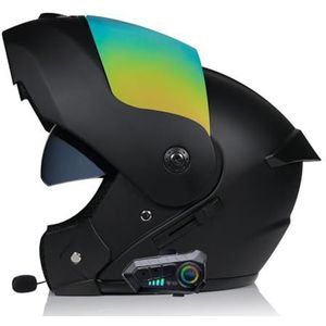 Motorhelm, bluetooth, modulaire integraalhelm, met modulaire cross-country-helm met twee lenzen, ECE-goedgekeurde bluetooth, uniseks helm, 55-62 cm