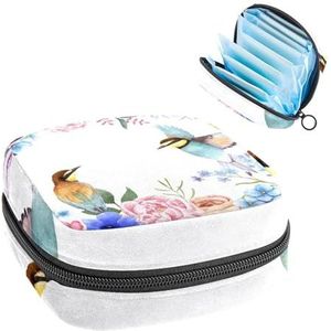 Opbergtas voor maandverband, menstruatiekit tas voor school, menstruatiecup zakje, maandverband organizer, vogelpatroon