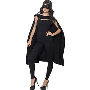 Amakando Superheldencape & masker zwart heldenkostuum volwassenen superman cape en oogmasker superhelden cape outfit superhero carnavalskostuum