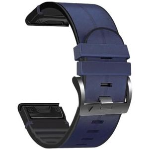 22mm 26mm QuickFit Armband Strap fit for Garmin Fenix ​​6X 6 Pro 7X 7 5 5X Plus 935 945 965 Mk2i Mk2 Lederen Siliconen Smart Horlogeband (Color : Black 2, Size : 22mm Fenix 6 6 Pro)