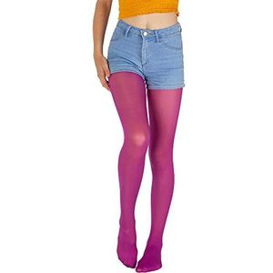 Giulia Kinderen meisjes panty microvezel 40 Den Gr. 104-158 semitransparent gekleurd, Wild Aster, 128-134