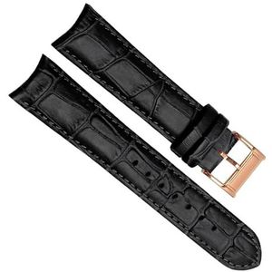 INSTR 20 mm horlogeband van echt rundleer voor Citizen-polsband Curve-einde bruine banden (Color : Black Rosegold, Size : 20mm)