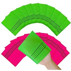 De Originele Koreaanse Exfoliërende Mitt Body Scrub 20 stks (Green10+Red10)/Koreaanse Italië Handdoek/Aziatische Exfoliërende Bad Washandje voor Dode Huid/Bad Spons