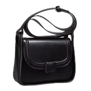 Schoudertassen voor vrouwen vrouwen retro eenvoudige kleine vierkante tas schoudertas, Zwart, 21x15x8cm