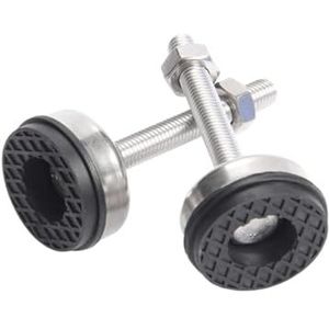 1-2 stuks M6/M8/M10 roestvrij staal 304 verstelbare voetschroeven met anti-slip rubberen pads voor mechanische apparaten en meubels, 35 x M10 x 60 mm
