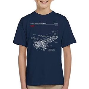 Nasa Shuttle Structuur Blueprint T-shirt voor kinderen