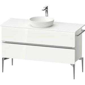 Duravit Sivida console badmeubel, 2 laden, greeplijst chroom, 1245x475x548mm, SV4660010, Kleur: Witte hoogglans