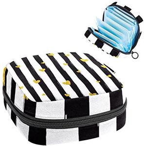 Hart Streep, Periode Pouch Draagbaar,Tampon Opbergtas,Tampon Houder voor Portemonnee Vrouwelijke Product Organizer, Meerkleurig, 4.7x6.6x6.6 in/12x17x17 cm