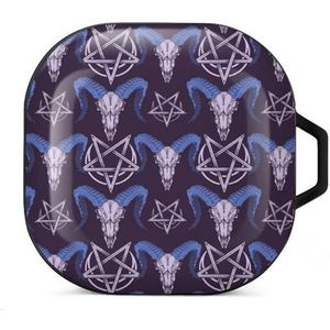 Geit Satan Baphomet Oordopjes Hoesje Compatibel met Samsung Hard Shell Beschermhoes Zwart-Stijl