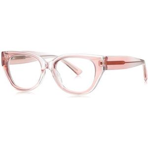 Kat Oogbril Anti-Blauw Licht TR90 Dik Frame Vierkant Mannen Vrouwen Bril Frame Mode, Roze met helder