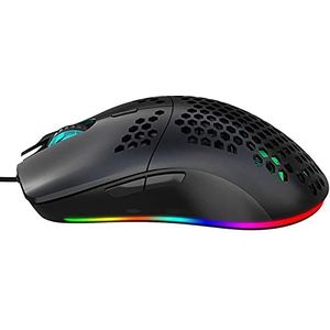 Usb Wired Gaming Mouse Rgb Speler Muis met zes verstelbare Dpi Honingraat Hollow Ergonomisch Ontwerp, Geschikt voor Desktopcomputers en laptops (zwart)