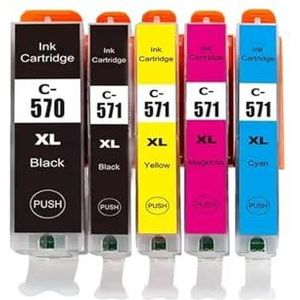 Inktcartridge for Canon PGI 570 CLI 571 PGI570XL Pixma MG5750 MG5751 MG5752 MG6850 MG7750 MG6853 MG7753 TS505(1set 5pcs)