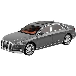 Model Speelgoedauto Voor Au&di A8 1:24 Legering Model Auto Diecasts Metalen Voertuigen Auto Model Simulatie Geluid en Licht Collectie Jongens Speelgoed gift (Color : Gray)