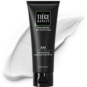 Tiege Hanley Morning Facial Moisturizer for Men (AM) | lichtgewicht, hydraterend & veilig voor de gevoelige huid | smoother & zachte huid | SPF 20 Face Lotion | bevat calendula & plantain | 6,5 ml