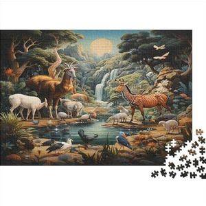 Wildlife legpuzzels voor volwassenen en tieners uitdagende educatieve spellen woondecoratie houten bos puzzel spel voor geometrie logica IQ-keuze 500 stuks (52 x 38 cm)