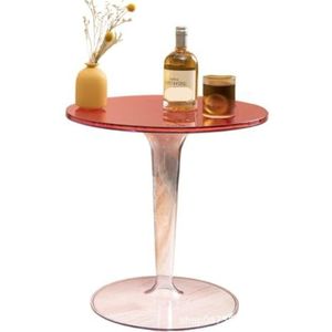 Bijzettafel Woonkamer Eenvoudige Transparante Ins Kleine Salontafel Rond Acryl Kleine Bijzettafel Verplaatsbare Plastic Kleine Ronde Tafel Salontafel Kleine(H)