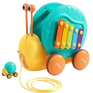Trek achter slakspeeltje - Multifunctioneel Push-Pull-speelgoed met xylofoon,Creatief trekspeelgoed, duurzaam trekspeelgoed voor meisjes, thuis, leren, kinderen vanaf 3 jaar Bseid
