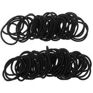 100 stuks veilig nylon hoofddeksel bonbonkleuren haarelastiekjes paardenstaarthouder kinderen haaraccessoires 3 cm elastieken (zwart)