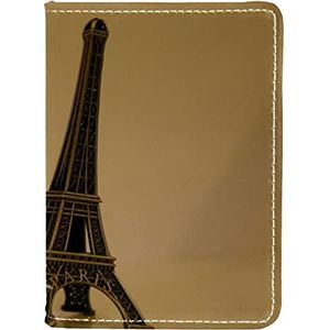 Eiffeltoren patroon paspoorthouder voor dames en heren, reispaspoort portemonnee paspoort cover reisdocumenten organisator, Meerkleurig, 10x14cm/4x5.5 in