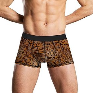 Tiger Animal Print Zacht Heren Ondergoed Comfortabele Ademend Fit Boxer Slip Shorts XL