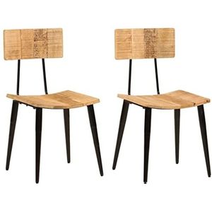 XGWKCNV Furniture select-Eetkamerstoelen 2 stuks 44x40x80 cm Massief Hout Mango