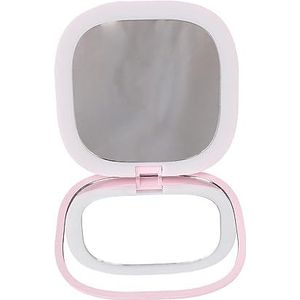 Verlichte Spiegel met 3x Vergroting, Stevige ABS Clear View LED-verlichte Make-upspiegel Opvouwbaar Draagbaar voor Thuisgebruik (Roze)