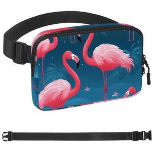 Flamingo Rainforest Heuptas Pack voor Mannen Vrouwen Wandelen Heuptas Pack, Lopers Riem Jogging Pocket Riem met Verstelbare Riem voor Hardlopen Wandelen Reizen, Multi kleuren 13,