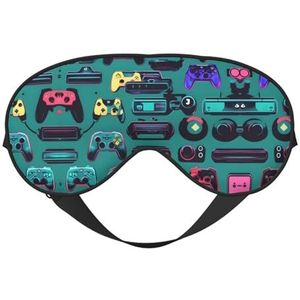 Gaming Controller Patronen Print Zacht Oogmasker voor Vrouwen Mannen Comfortabel met Verstelbare Riem voor Reizen Yoga Dutje Shift Werk