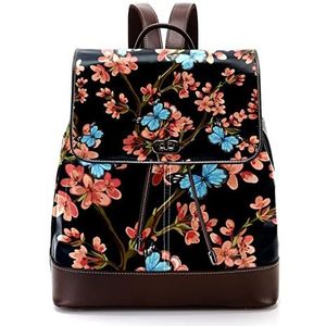 Gepersonaliseerde Casual Dagrugzak Tas voor Tiener Reizen Business College Japanse Bloem Lente, Meerkleurig, 27x12.3x32cm, Rugzak Rugzakken