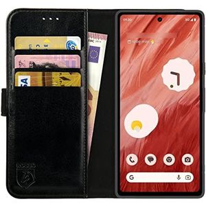 Rosso Element Book Case Wallet Hoesje Geschikt voor Google Pixel 7a | Portemonnee | 3 Pasjes | Magneetsluiting | Stand Functie | Zwart