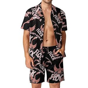 I Don't Give A Flock vlammende Hawaiiaanse sets voor mannen, button-down trainingspak met korte mouwen, strandoutfits XL