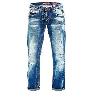 Rusty Neal Denim Jeans Straight Fit Blauw Kleur: Donker Maat, blauw, 34W x 32L