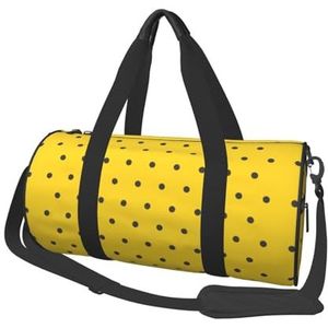 Reistas, sporttas reistas overnachting tas sport weekender tas voor zwemmen yoga, zwarte stippen gele achtergrond, zoals afgebeeld, Eén maat