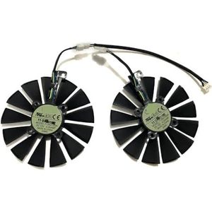 2 stuks T129215SM, FDC10M12S9-C, VGA-ventilator, voor ASUS, voor CERBERUS, voor GTX 1070Ti 8G GDDR5, voor ROG, voor POSEIDON 1080Ti, voor STRIX 1050Ti 4G(T129215SM)