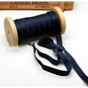 50 yards groothandel breedte 12 mm snoep kleur helder licht elastische band naai ondergoed riem beha schouderband haarband elastische band-zwart-12mm-50yards