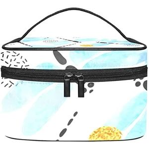 Blauwe aquarel drinkvliegen make-up tas voor vrouwen meisjes cosmetische tassen met handvat reizen make-up organizer tas, Blauwe Aquarel Drangonflies, 8.9x5.9x5.4 Inches, Make-up zakje