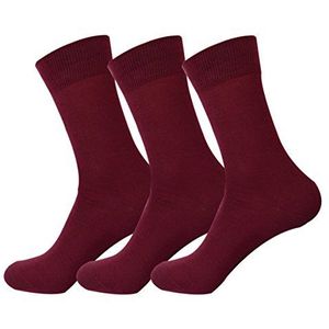 Jasmine Silk, 3 paar superzachte herensokken van 100% bamboe, 42-46, wijnrood, 40-45 EU