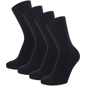 Morethansocks - Bamboe Kindersokken Basic - Navy Blauw - 8-Pak - Maat 31/34 - Naadloos - Kindersokken jongens - Kindersokken meisjes