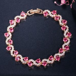Kleurrijke golf kristal steen Link armband cadeau voor haar Fashion paar sieraden Tennis armband voor vrouwen