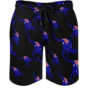 Australische kangoeroe vlag heren zwembroek bedrukte board shorts strand shorts badmode badpakken met zakken XL