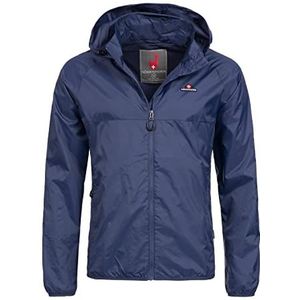 HÖHENHORN RIGI Regenjas voor heren, outdoor regenjas met capuchon, Donkerblauw, M