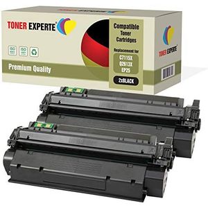 2-Pack TONER EXPERTE® Toner Cartridges Compatibel met C7115X Q2613X EP-25 voor HP Laserjet 1000, 1005, 1200, 1220, 1300, 3080, 3300, 3310, 3320, 3330, 3380, Canon LBP1210
